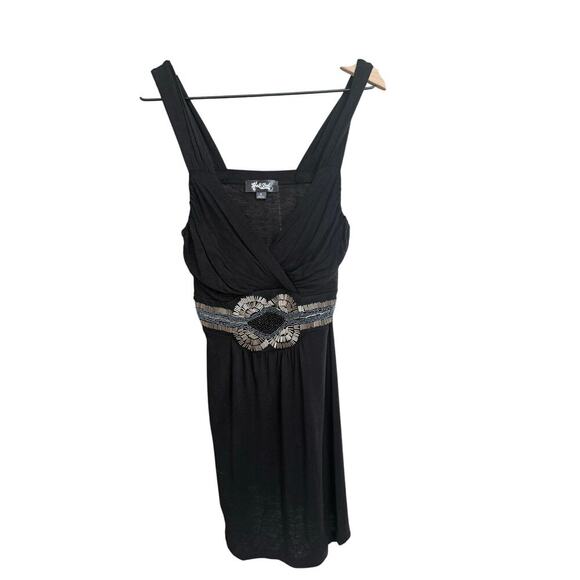 Hale Bob Tops - Hale Bob Hand Beaded black tunic tank or mini dress Size S made in Guatemala